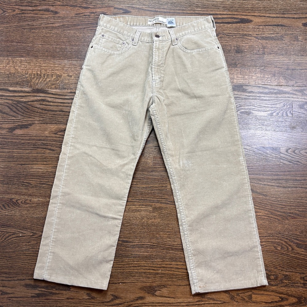 Vintage Levis 559 Pants Mens 34 x 32 Relaxed Straight Corduroy Brown Y2K